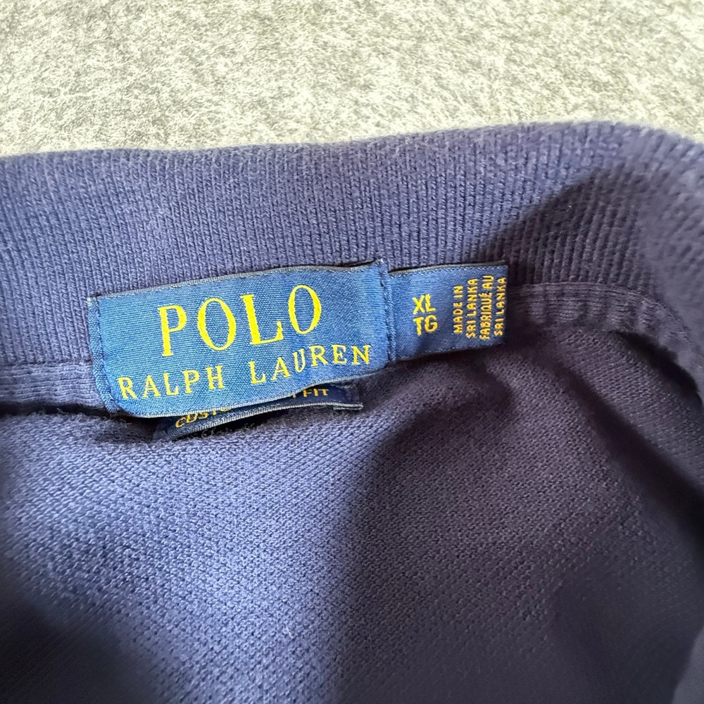 Polo Ralph Lauren Polo Shirt Mens XL Navy Blue Big Pony Custom Fit Short Sleeve - Picture 2 of 8